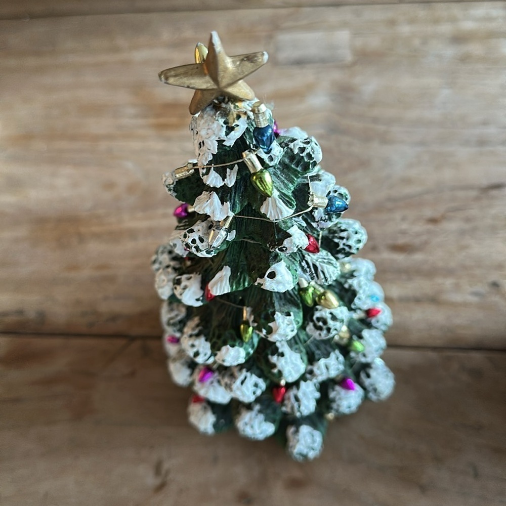 Vintage Christmas Trees heavy resin set of three